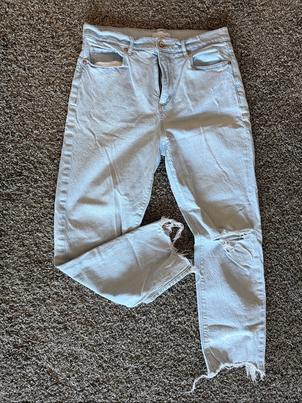 Free People Frayed Hem Skinny Jeans in White Size 8 (29)